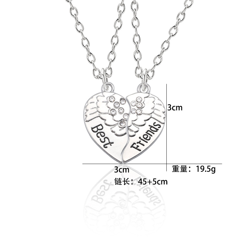 Mode 1 set (2 STUKS) beste Vriend Hart Hanger Beste Vrienden Ketting BFF Kralen Ketting Kinderen Sieraden Meisjes