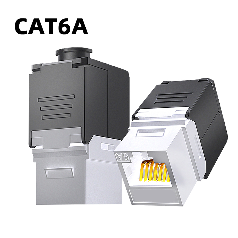 ZoeRax RJ45 Cat8 Cat7 Cat6A Shielded Keystone Jacks, RJ45 STP Tool-Less Type Zinc Alloy Module Shielded Keystone Jack Adapter: Beige
