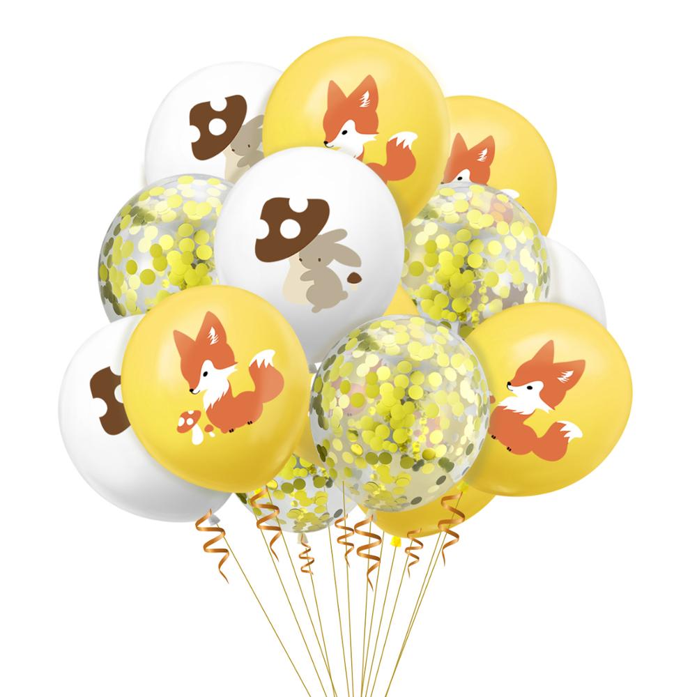 Cartoon Bos Dieren Ballonnen Verjaardagsfeestje Decoratie Vlag Vos Eekhoorn Ballonnen Jungle Dieren Ballonnen Verjaardagslevering: 10pcs style C