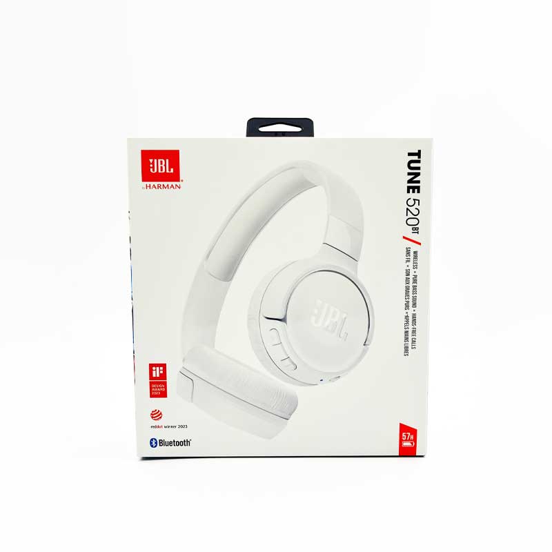JBL Original TUNE 520BT Auriculares inalámbricos Bluetooth para niños y niñas, auriculares deportivos de música con micrófono: Blanco