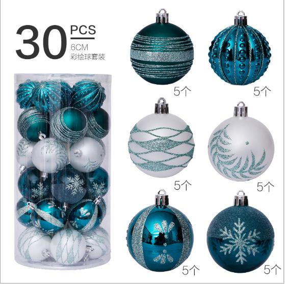 30 stk juletræslegetøj 6cm dekorationer kuglepynt xmas fest hængende kugle ornamenter dekorationer til hjemmet år navidad: -en