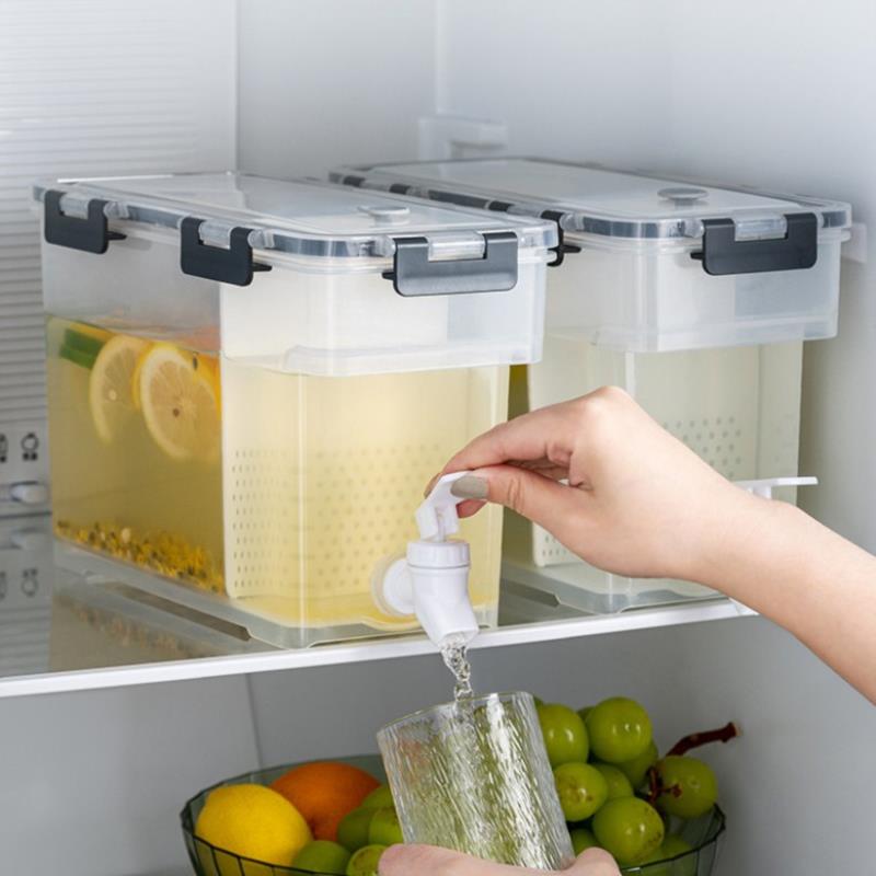 Jug With Tap Cold Water Container Bottle Tap Dispenser Kettle Lemonade Withtap Dispenser For Beverage Cold Water Jug Cold Kettle