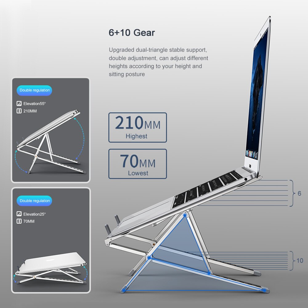 Oatsbasf Portable Laptop Stand For Macbook Pro Air Ipad Tablet Notebook Holder Mini Foldable Laptop Bracket Riser Cooling Stand