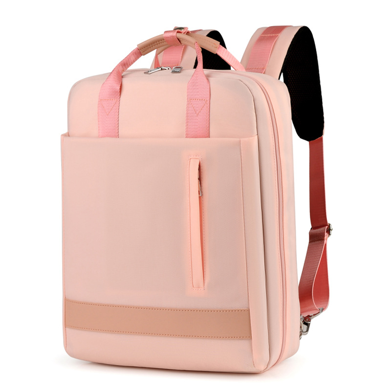 Waterproof 15.6 Inch Laptop Backpack Female Girl Backpack Women Bag Pink Multifunctional USB Bagpack Large Capacity: Pink