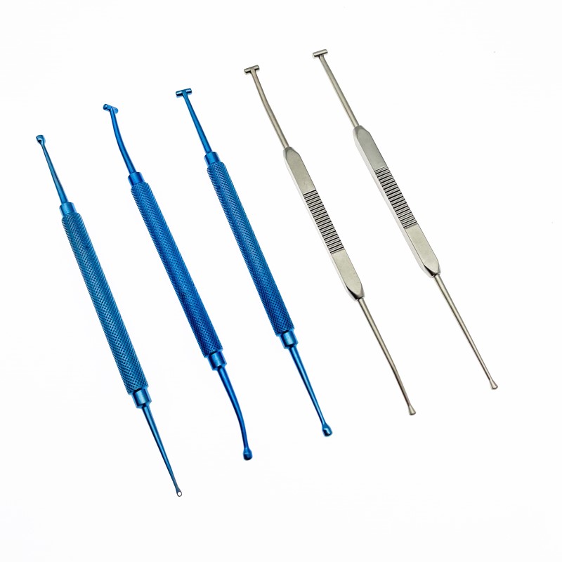 Ophthalmic Instruments Double-ended Scleral Depressor with Pocket clip Ophthalmic Pet Surgical Instruments