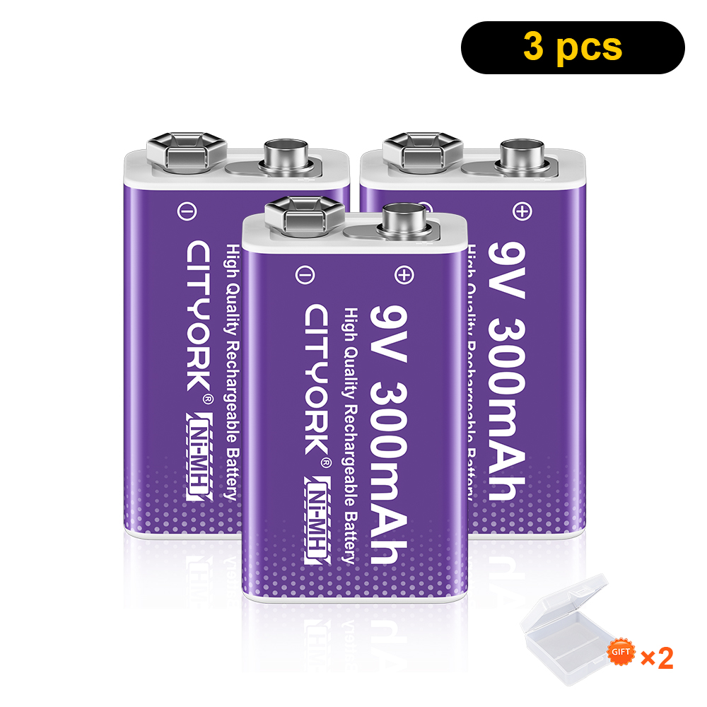 1-10PCS 9V NIMH Rechargeable Battery 9V 6F22 NI-MH Batteries for Microphone Electric Guitar With 5 Slots 9V Battery Charger: Blue