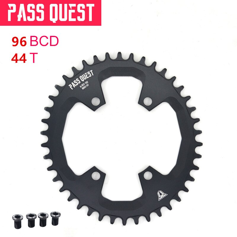 PASS QUEST oval Chainring 96BCD MTB Narrow Wide Bicycle Chainwheel 32/34/36/38/40/42T for deore xt M7000 M8000 M9000 Crankset: 44T