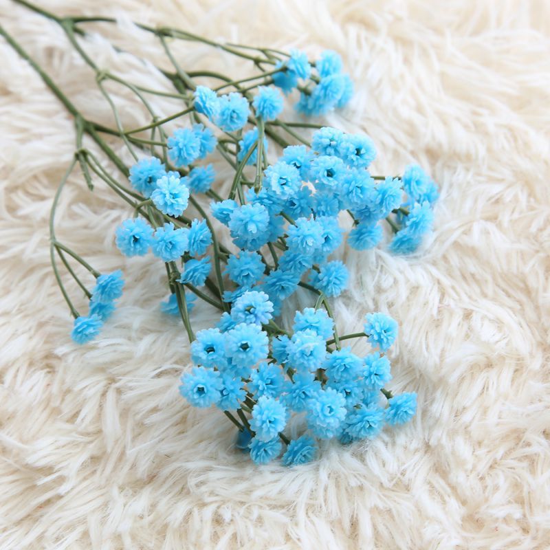 135 mini hoveder ægte følelse kunstig gypsophila bryllup dekoration fødselsdag gør det selv foto rekvisitter plast pu blomsterkrans