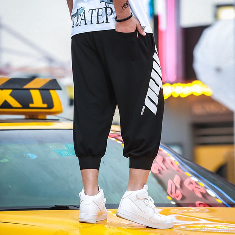 Plus size men's fat pants casual pants plus fat increase cropped pants fat people fat fat summer pants 130 kg 6x