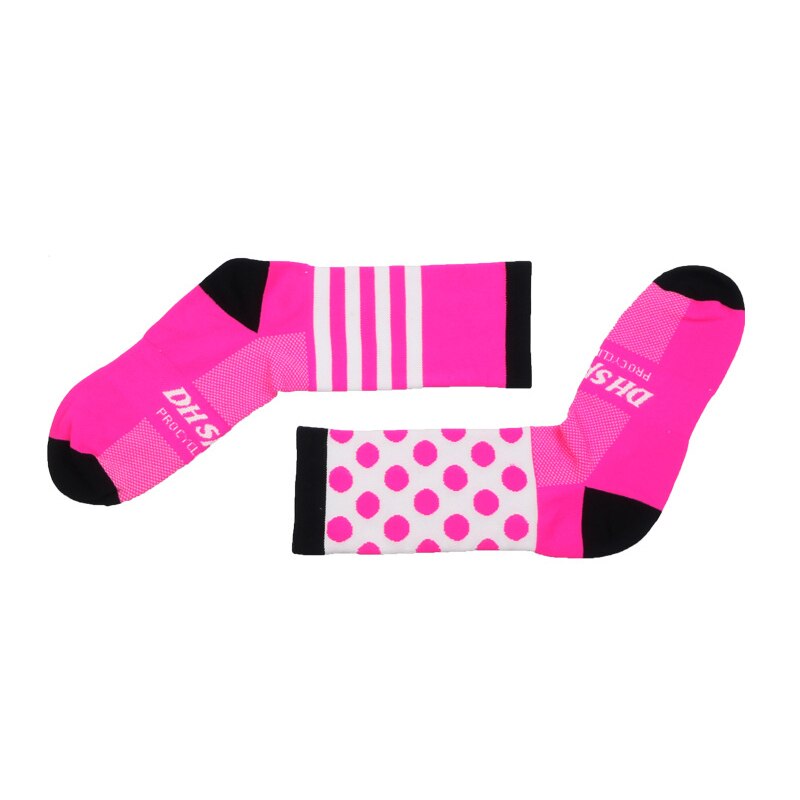 Popfavor Men Cycling Socks Road Bicycle Socks Outdoor Sports Road Bicycle Running Football Sock: Rose red / 34-39