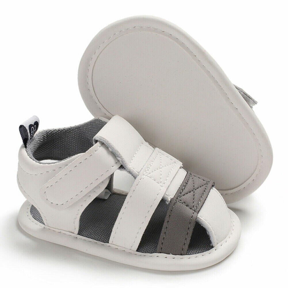 Sandales en cuir PU pour bébés garçons et filles, chaussures ajourées à la , sabots d'été pour -né, sandales de plage