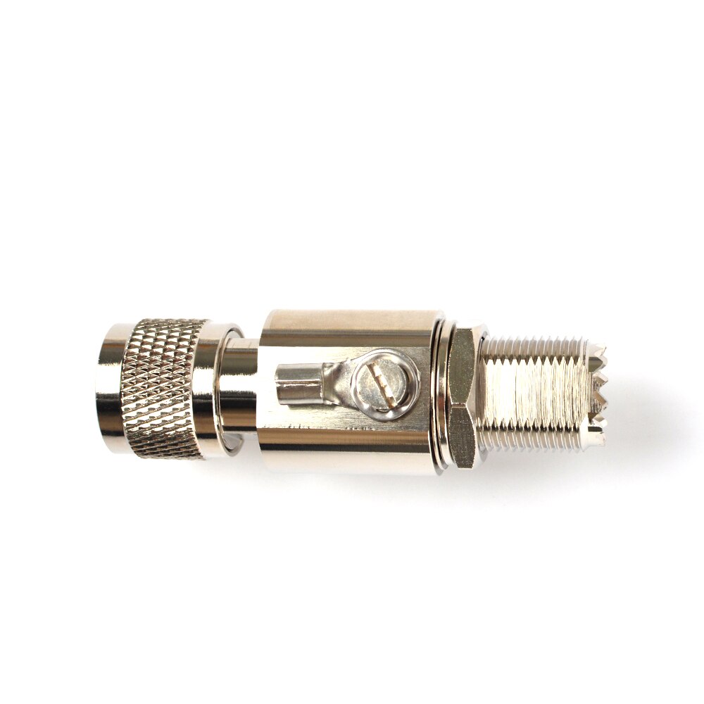 HYS UHF Coaxial Lightning Arrestor PL259 Surge Protector UHF Male PL259 to UHF Female SO239 50Ohm For CB Ham Radio Antenna