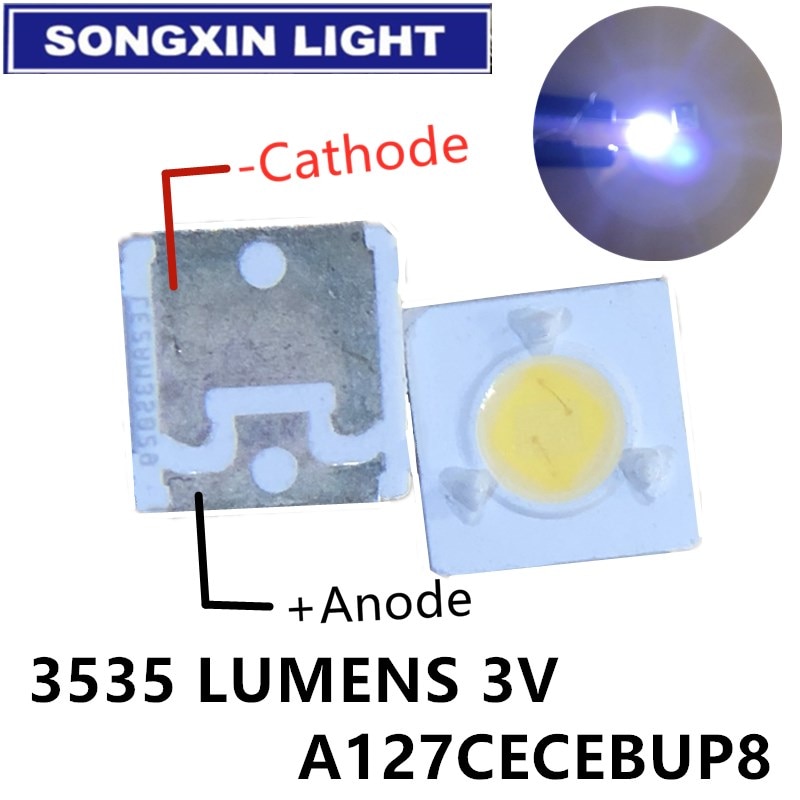 1000 stücke Lumen lg innotek samsung wooree LED Diode 3535 3537 hoch Energie 1W 3V Kühles weiß Für LED LCD TV Hintergrundbeleuchtung Lampe perlen 3D