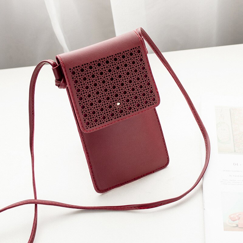 Cinzelando couro do plutônio caso de telefone celular crossbody bolsa de ombro bolsa carteira cinto escalada caso portátil moeda sacos do telefone móvel: Wine Red