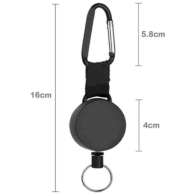 4 Pieces Heavy Duty Retractable Keychain Retractable Badge Holder Reel Clip with 64cm Steel Wire Rope