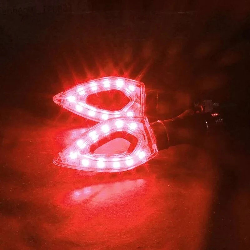 2pc 12 LED de señal de vuelta de luz intermitente para motocicleta luces de cola indicadores para Moto accesorios de la motocicleta amarillo rojo: Rojo