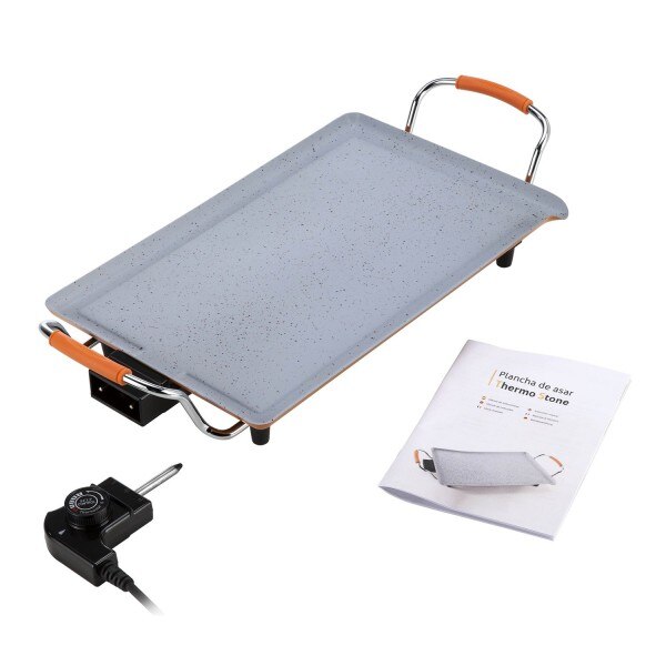 NEWCHEF-Plancha Cocina ChefStone Modelo Thermo.Recubrimiento Cerámico 100% Antiadherente. 1000W. 5 Niveles de Potencia