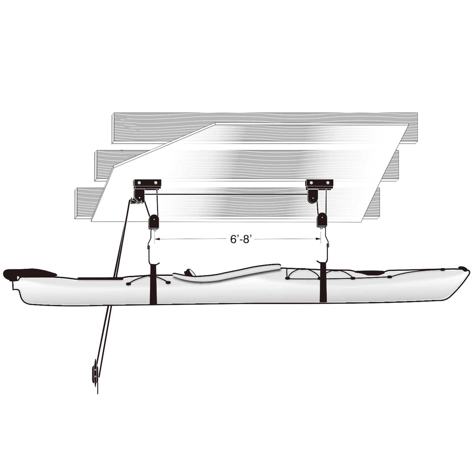 Système de poulie suspendue pour Kayak, support de plafond pour Garage, pour vélo, paddle, canoë, bateau, accessoires