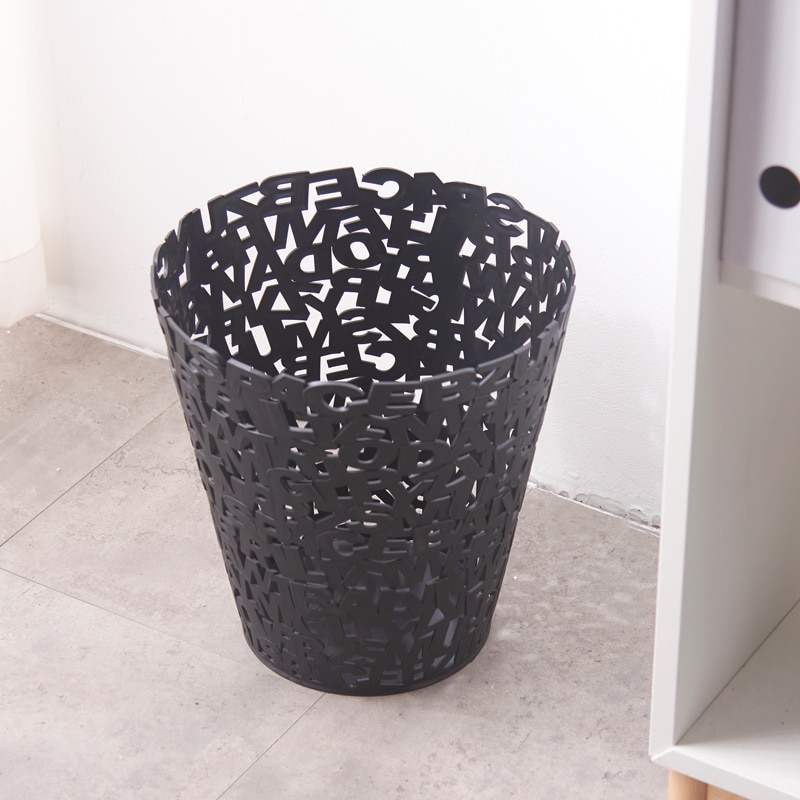 Brev skraldespand affaldsspande husstand stue soveværelse lågfri plastpapirkurv køkken simpel skraldespand sort