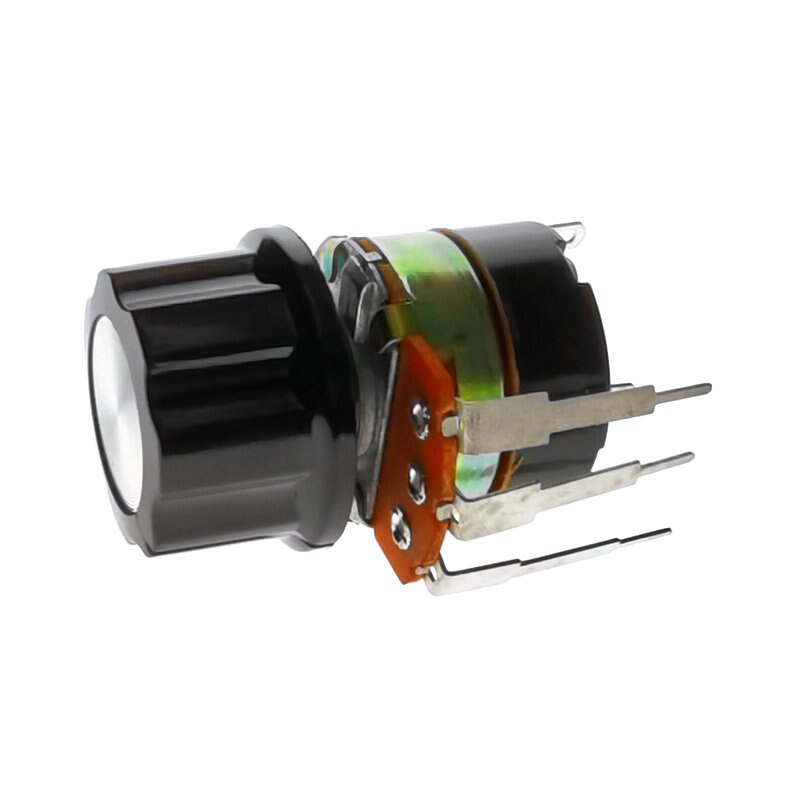 1Pcs B500K Single Potmeter Met Schakelaar Potentiometer Snelheid Gouverneur Ronde Gat As Lengte 500K 15Mm 20mm