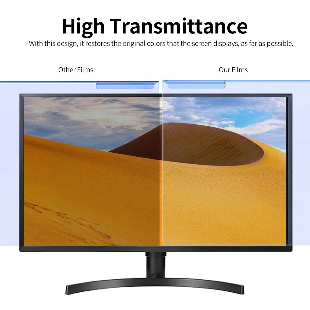 Hanging Blue Light Blocking Screen Protector High-transmittance Anti-UV Eye Protection Film for 17.3-19.5&#39;&#39; Desktop Monitor