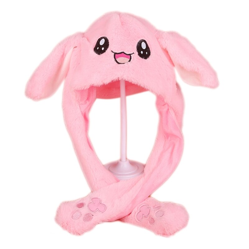 Allumer Chapeau En Peluche avec des Oreilles Mécaniques Dessin Animé Lapin Panda LED Couvre-oreille: B