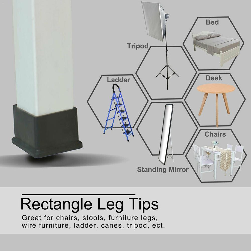 1 Pcs Vierkante Stoel Been Caps Zwart Anti-Slip Stoel Been Meubels Stoel Vloer Tafel Kruk Covers Voeten Cube protectors Been E9L7