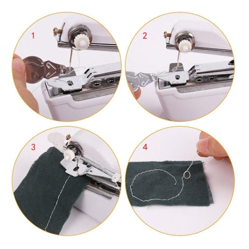 Portable Handheld Mini Sewing Machine Quick Stitch Sew Needlework Cordless Clothes Fabrics With Sewing Kits Lightweight