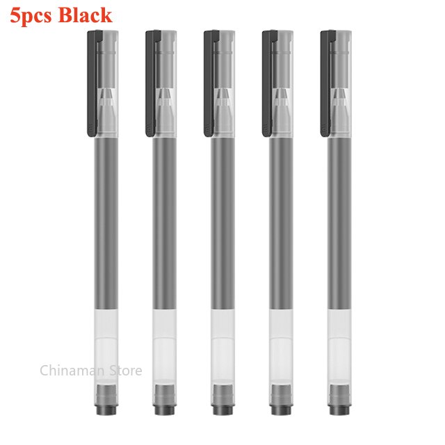 Xiaomi PEN Mijia Super Durable Sign Pen 0.5mm MI Pen For Office Signing Pens Smooth Switzerland Refill Mikuni For School Pen: 5pcs black