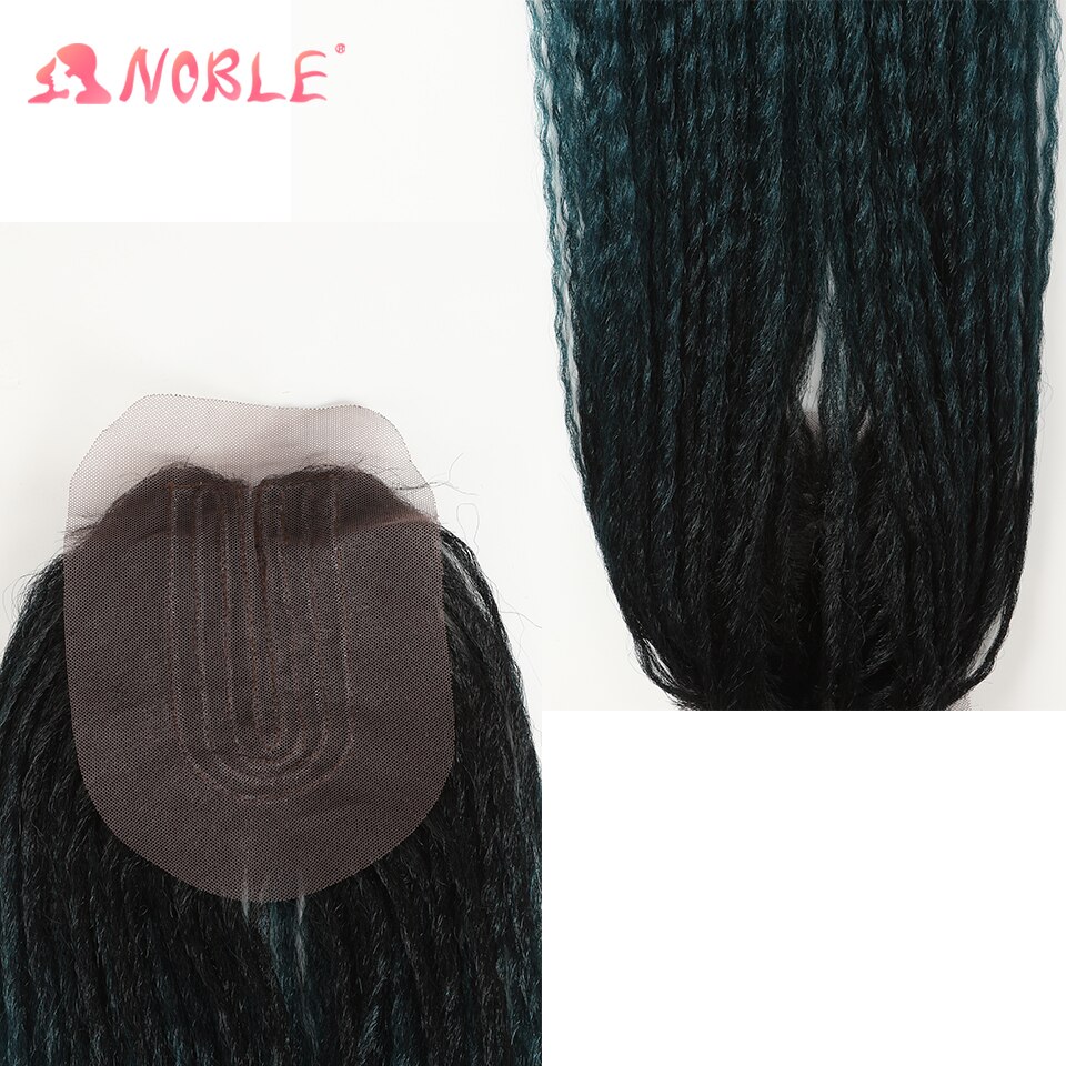 Mèches synthétiques Afro crépues lisses – Noble star, Extensions capillaires avec une fermeture gratuite, 6 lots