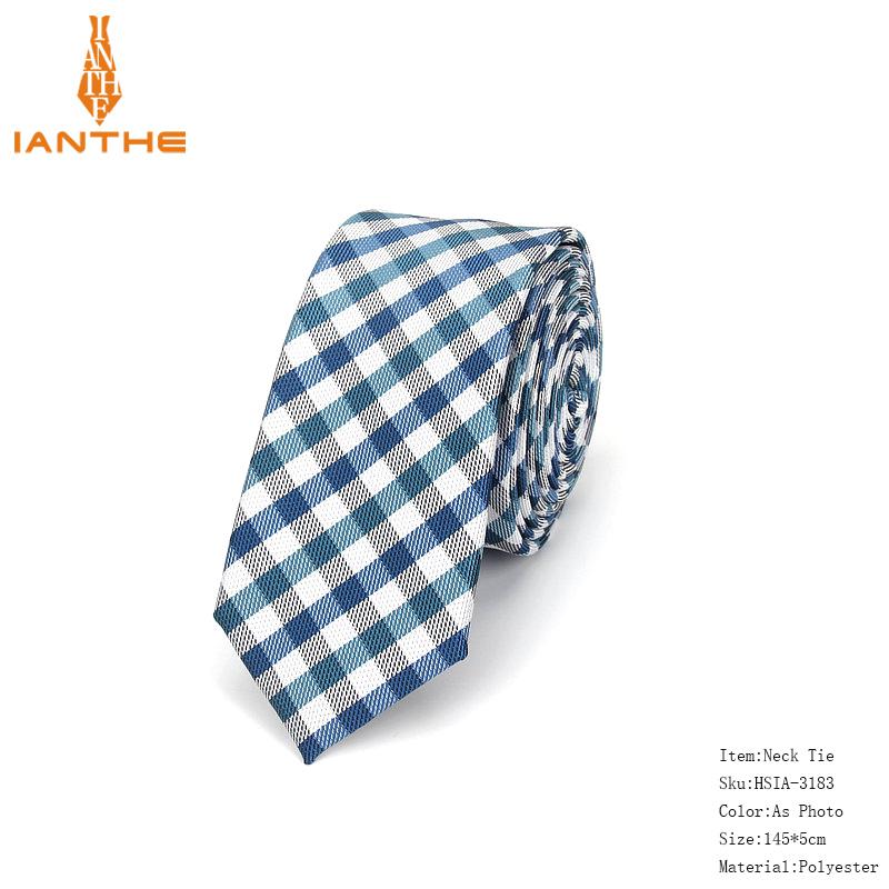 Mærke mænds jakkesæt slips klassisk mænds stribet slips formelle slid forretning sløjfer mænd polyester tynde slanke slips krave: Ia3183