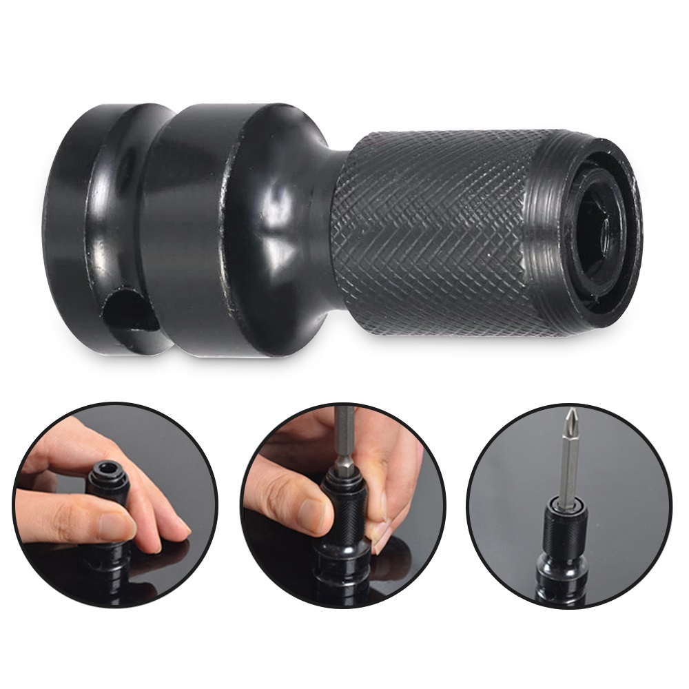 Universal Adaptive Wrench Adapter Socket Ratchet Torque Wrench Adapter 1/2 Inch Square To 1/4 Inch Hex Ratchet Socket Converter