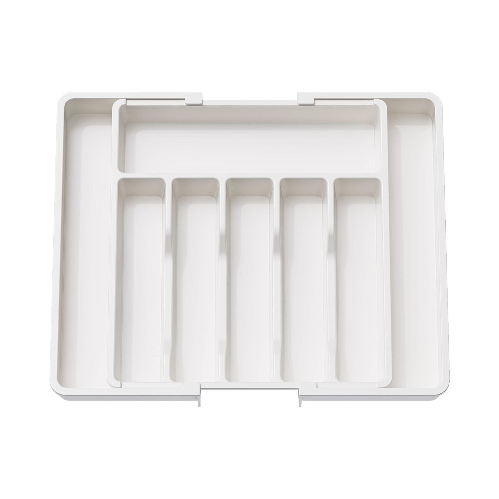 Silverware Organizer - Expandable Kitchen Drawer Organizer, Adjustable Utensil Organizer, Cutlery Drawer Organizer For Forks: WHITE