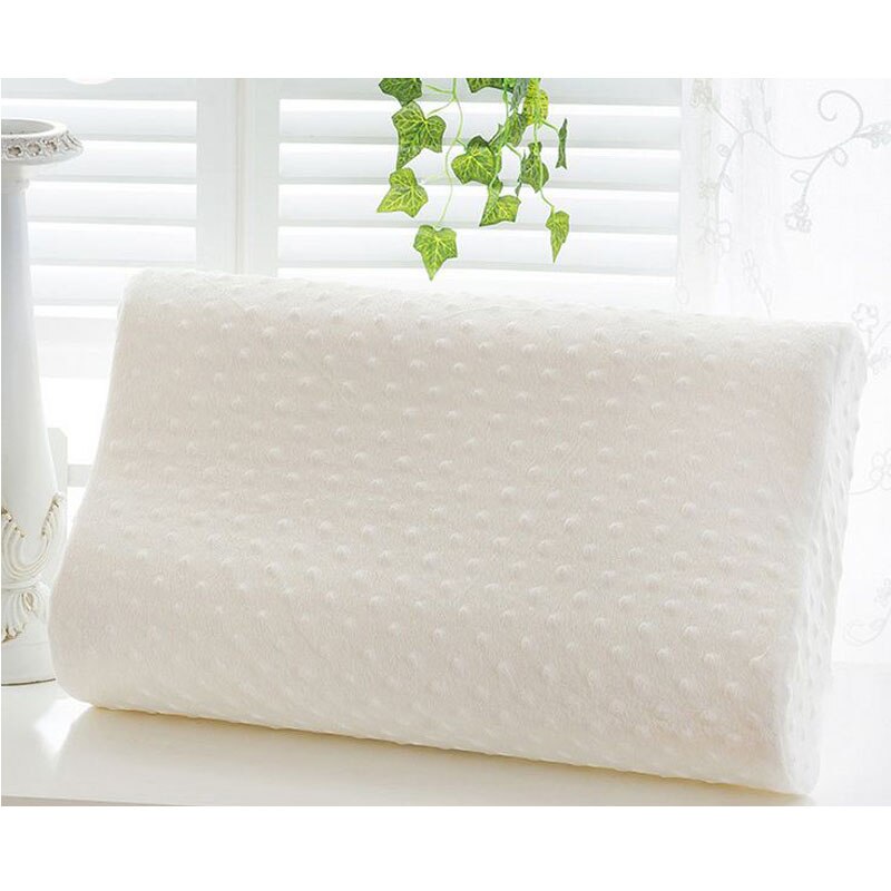 Hjem tekstil modernefarvet nonwoven langsom rebound hukommelse skum dyne ortopædisk latex nakke pude sengetøj cervikal sundhedspleje: Hvid