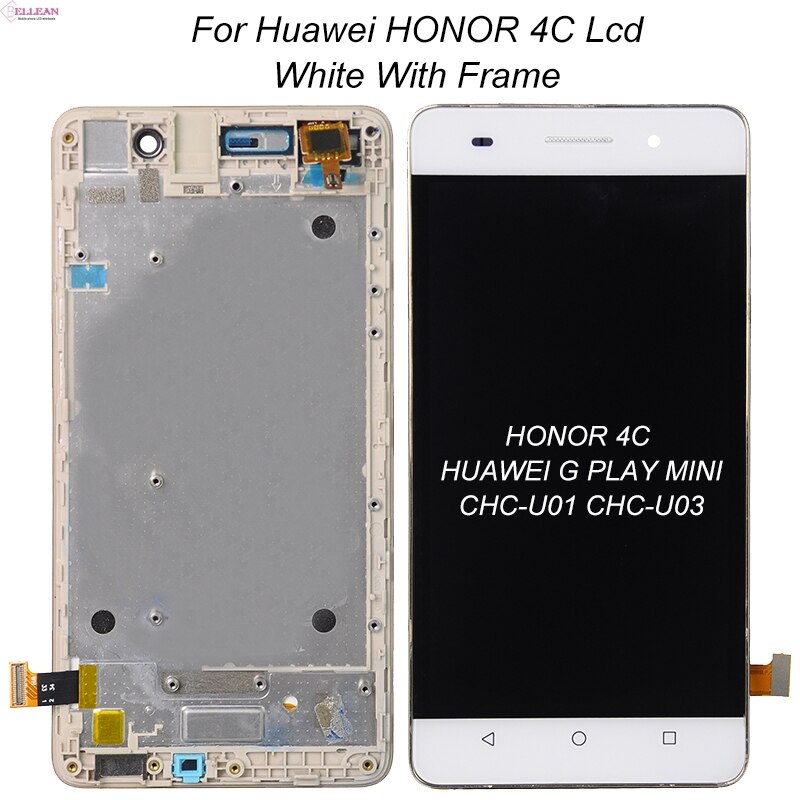 Tela LCD HH For Honor 4C para Huawei G Play Mini Lcd com conjunto de digitalizador de tela de toque CHM U01 U01 U03 Tela + ferramentas: White With Frame