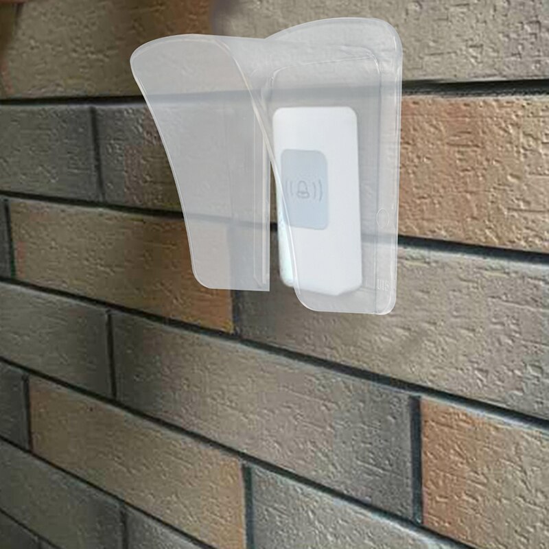 Vandtæt plastdæksel til trådløs dørklokke dørklokke ringeknap gennemsigtig