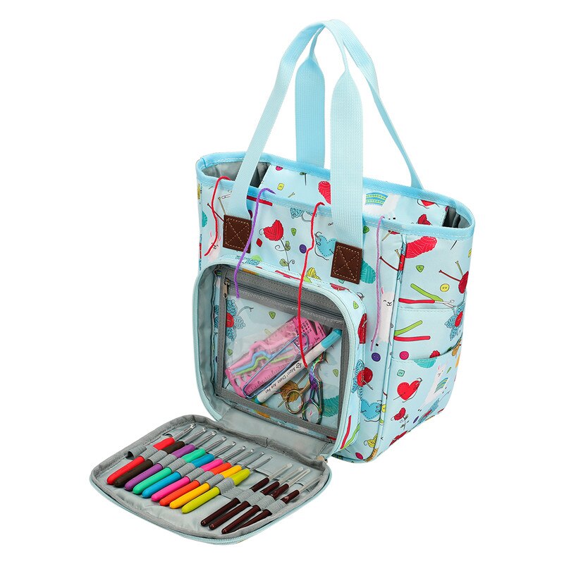 Haaknaalden Case Tool Lege Haaknaald Tas Opbergzakje Breien Kit Case Organizer Tas Voor Naaien Haaknaalden Schaar Heerser Accessoire Case Roze