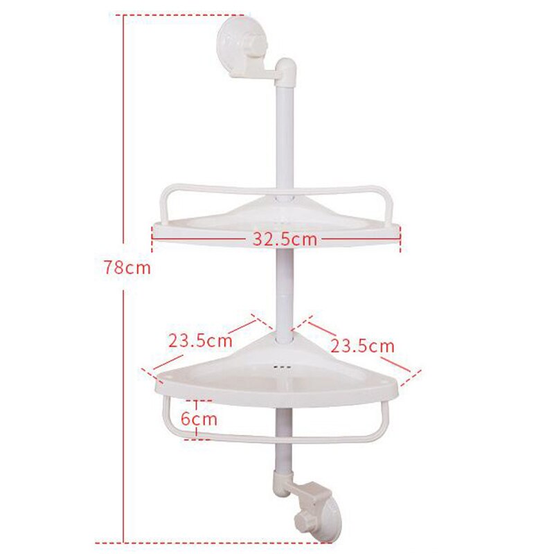 Shuang Qing Home Reside Double Layer Kitchen Suction Cup Shelf Bathroom Corner Shower Storage Shelves 1907