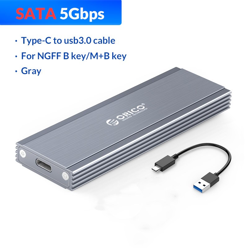 ORICO M.2 SSD Enclosure Adapter NVMe NGFF Aluminum M2 SSD Case USB3.1 Type-C Gen2 10Gbps for 2230/2242/2260/2280 SSD Up to 2TB