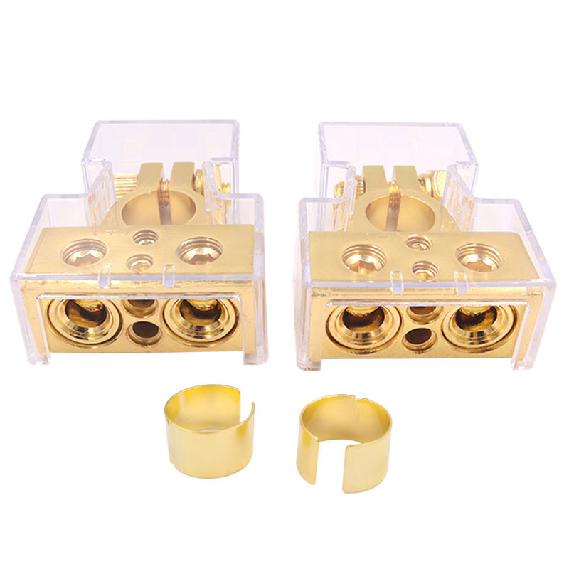 Battery Terminal Connectors 0/2/4/6/8/10 AWG Battery Terminals Car Marine Battery Terminal Connector with Shims Protector Cover