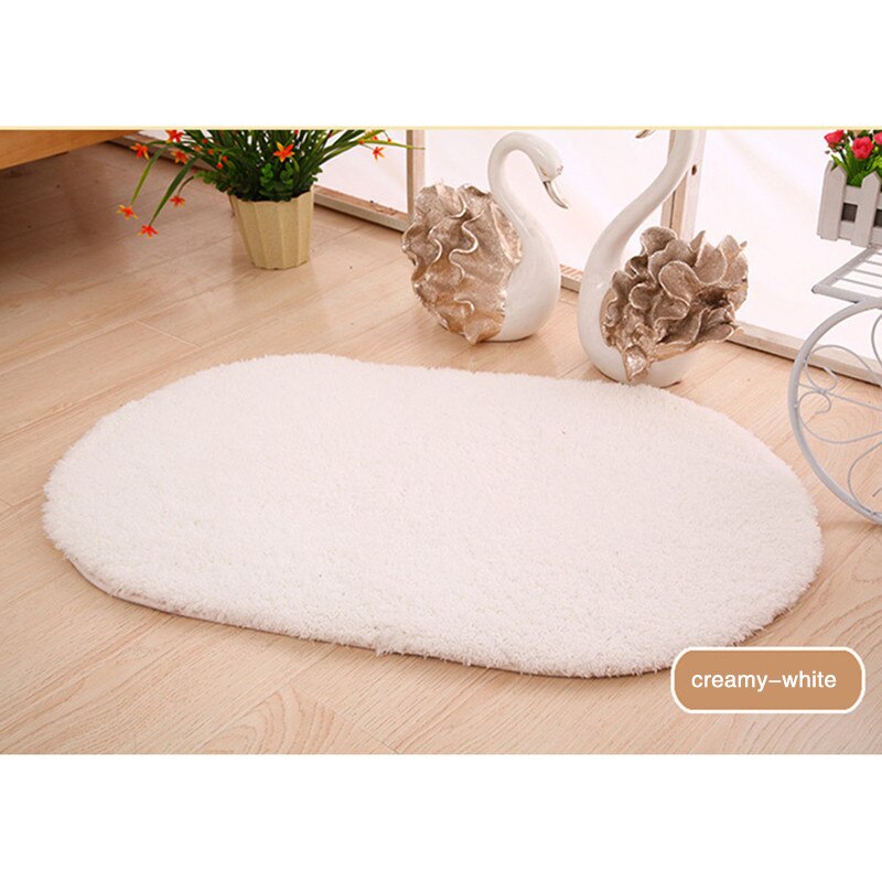 6 Kleuren Ovale Tapijt Tapijt Matten Slaapkamer Vloer Tapijt Pluizige Absorberende Vloermat Thuis Anti-Slip Pluizige Mat lamsvel Tapijt: white