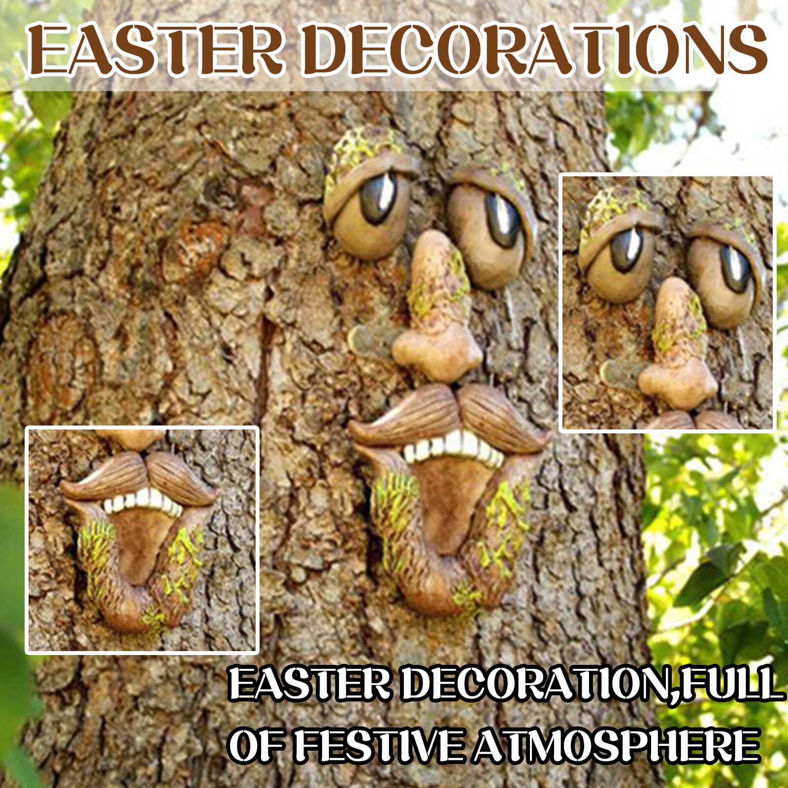 Bark Ghost Face Facial Features Stickers Easter De... – Grandado