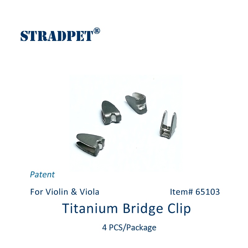 Patent, stradpet titan broklips for fiolin og bratsj , 4 stk  in 1 pakke, klips kun uten bro
