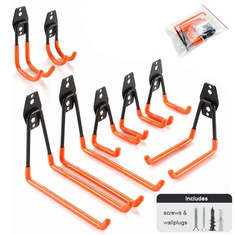 8 Pack Garage Storage Hooks Hangers Heavy Duty Wall Mount Garage Organizer Kits