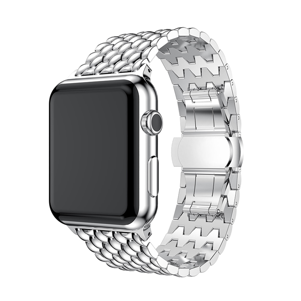 Mode Roestvrij Staal Vlinder Gesp Horlogeband voor Apple Horloge Band 42mm 38mm voor Apple Horloge Band Waterdrop Armband riem