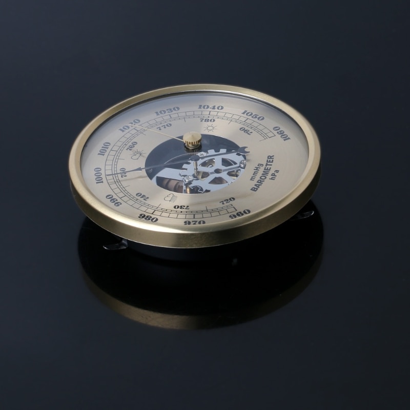 108mm vægmonteret barometer perspektiv rundt urskive luftvejrstation mmhg / hpa