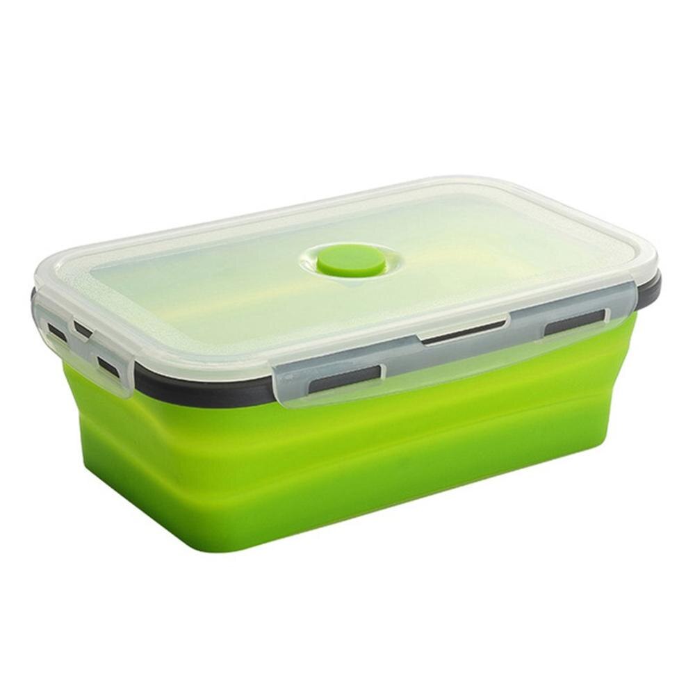 Silicone Lunch Box Collapsible Portable Box Bowl Bento Boxes Folding Food Container 350/500/800/1200ml Eco-Friendly: Red / 500ml