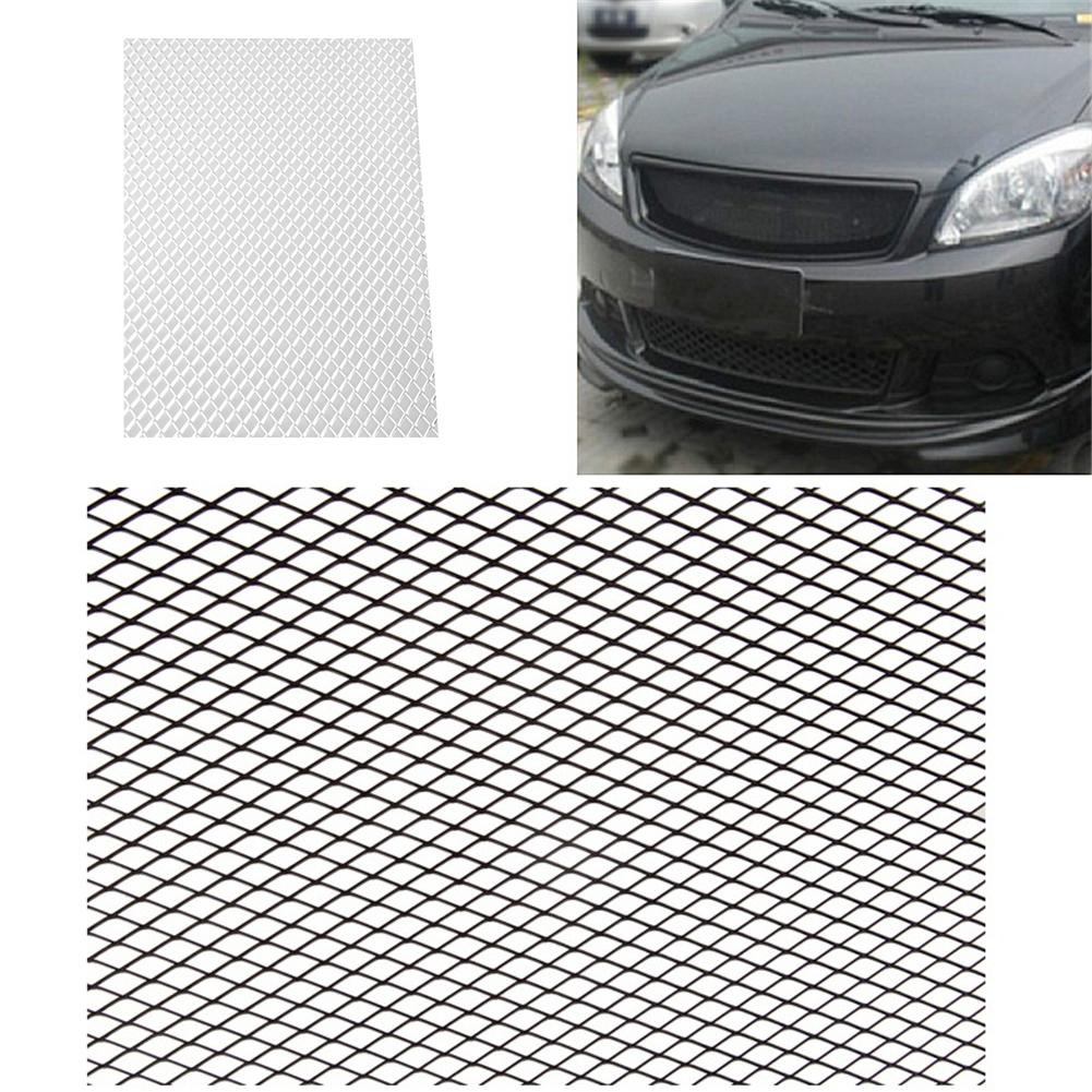 Stil aluminium bil køretøj sort krop gitter net mesh rhombus stil grill sektion tilbehør let at installere