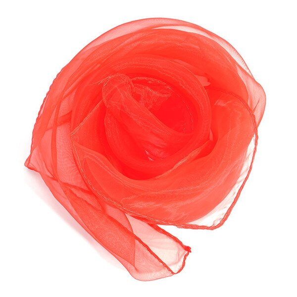 60cm*60cm sommarhalsdukar solskyddad näsduk dam godisfärg halssjal sommar strandsemestertillbehör halsdukar: Röd