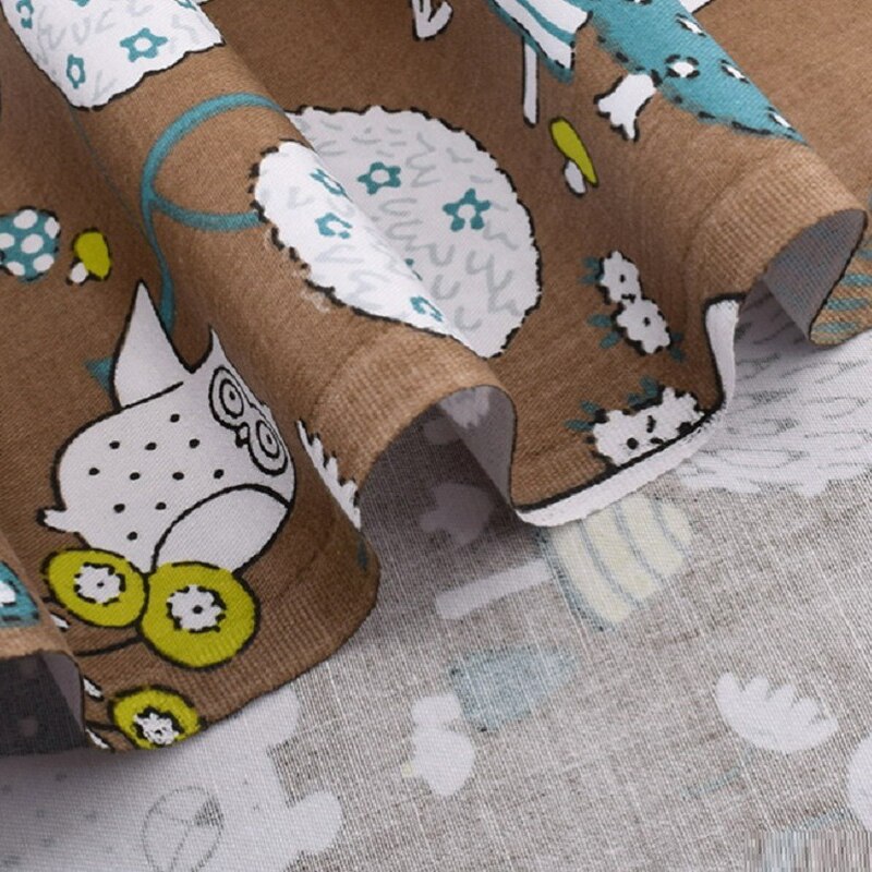 Tela estampada de sarga de algodón con dibujos animados, tela de retales hecha a mano DIY para grupo de 6, dibujo de flores, por yarda